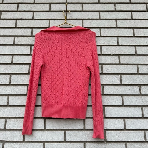 J. McLaughlin Coral Pink Cable Knit Polo Collar Sweater
Preppy Fisherman - Picture 6 of 9